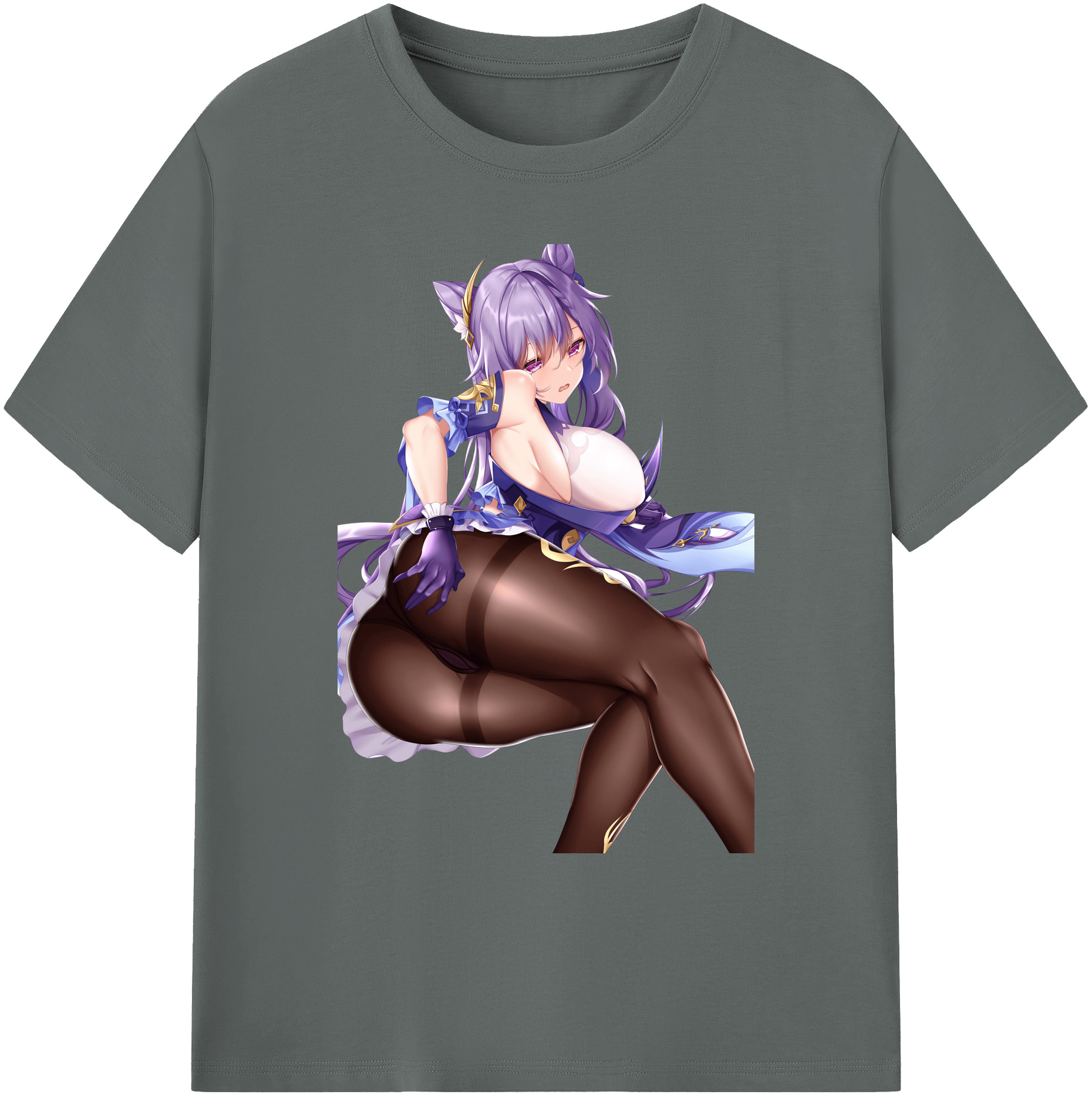 げんし神 刻晴 こくせい genshin Kokusei 綿100％ メンズ半袖Tシャツ｜肌触りやわらか＆通気性